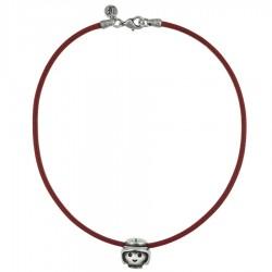 Gargantilla de cuero con cuenta de cabeza 