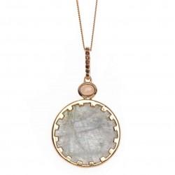 Collar plata chapado dorado labradorita