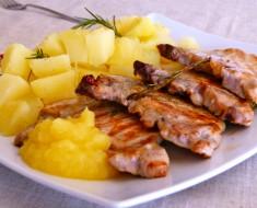 costillitas de cerdo manzanas