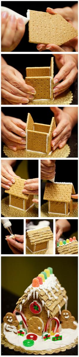 Mini Gingerbread Houses made out of Graham Crackers! 12 DIY Day