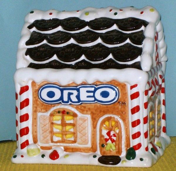 OREO GINGERBREAD HOUSE ADVERTISING COOKIE JAR, BY