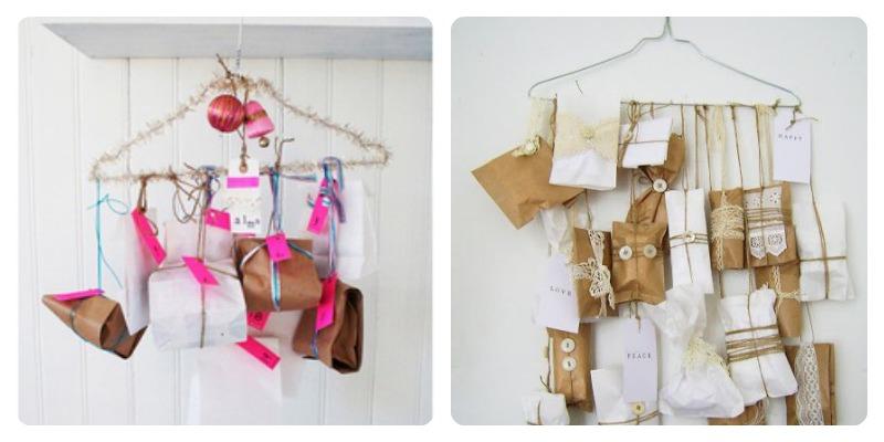 calendarios de adviento con una percha