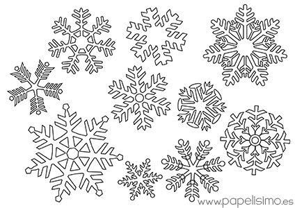 12 Copos de nieve de papel (INCLUYE PLANTILLA)  Copo de nieve dibujo, Copos  de nieve de papel, Copos de nieve