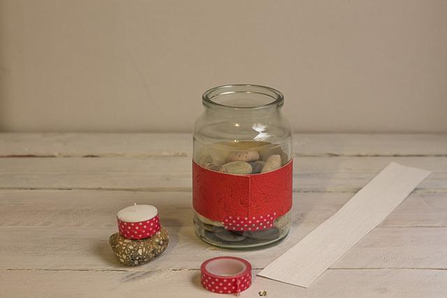 forrar frasco portavelas navidad pangala