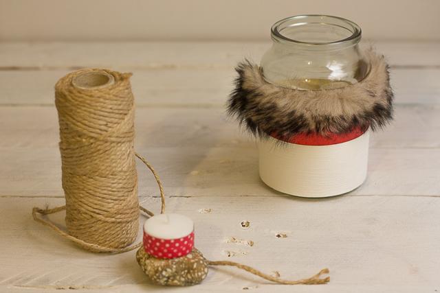 pegar piel de pelo portavelas navidad pangala