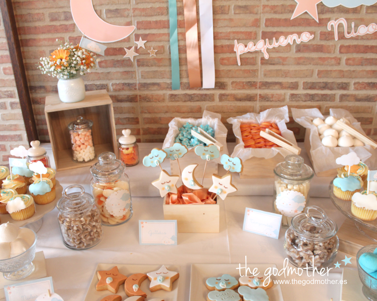 MESA DULCE ESTRELLAS Y NUBES- mesa dulce bautizo - bautizo estrellas - baby shower nubes 2