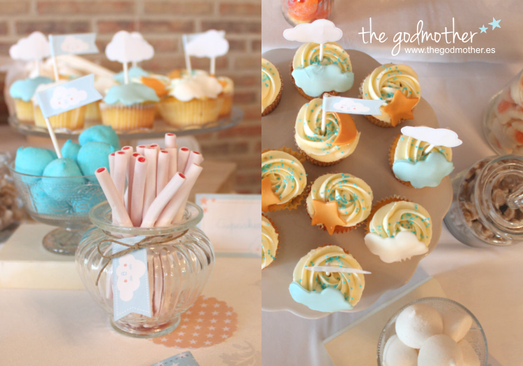 MESA DULCE ESTRELLAS Y NUBES- mesa dulce bautizo - bautizo estrellas - baby shower nubes 8