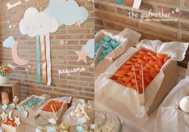 MESA DULCE ESTRELLAS Y NUBES- mesa dulce bautizo - bautizo estrellas - baby shower nubes 7