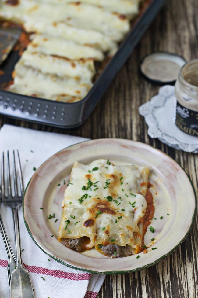 canelones de carne bandeja Canelones de carne y foie a las cinco pimientas