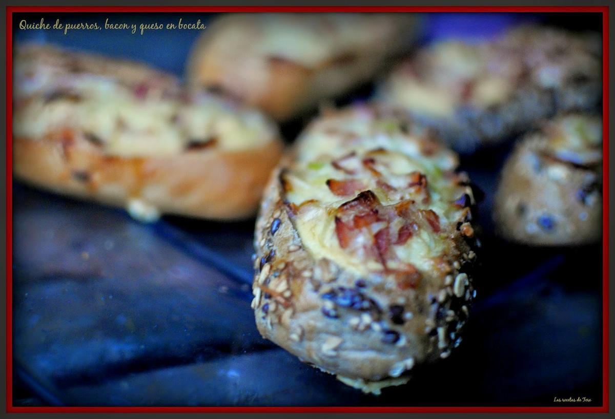Quiche de puerros, bacon y queso en bocata 04