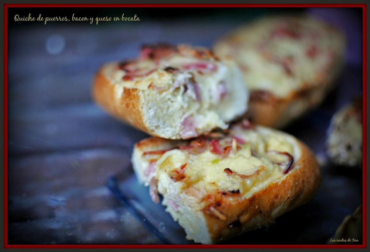 Quiche de puerros, bacon y queso en bocata 05