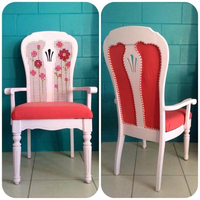 Bordado sobre una silla