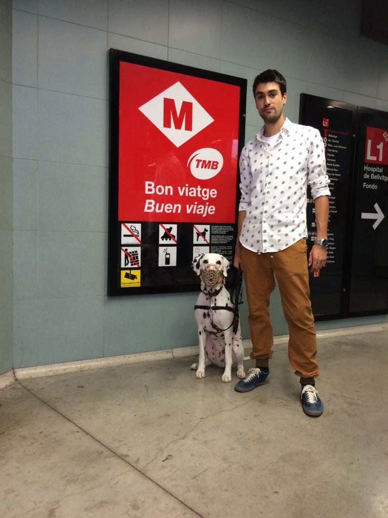 buen viaje en metro con perro