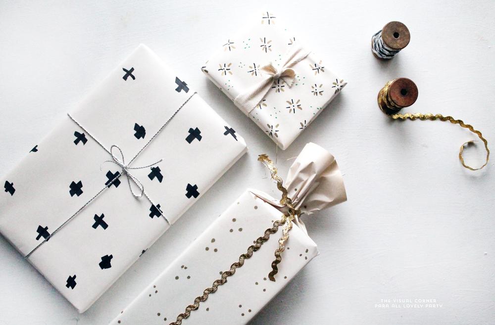 Manualidades para navidad: Papel pintado para regalos