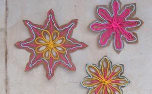 Copos de nieve con lana