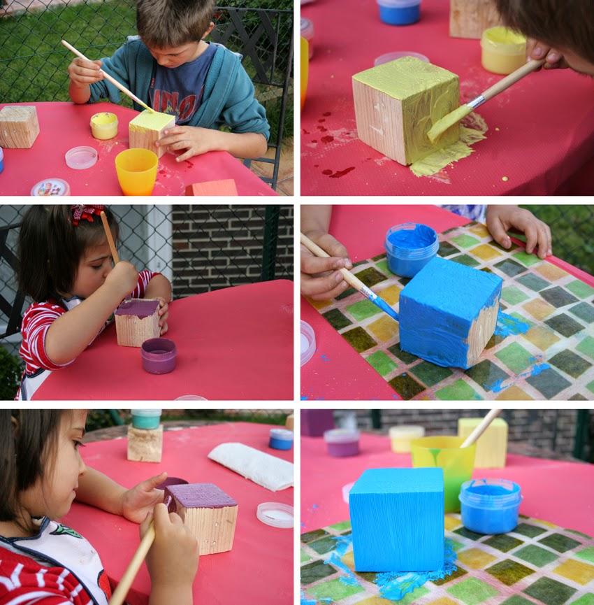 Pequeños arquitectos: Juego de apilables con bloques de palet pintados con chalk paint5