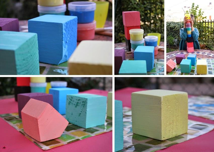 Pequeños arquitectos: Juego de apilables con bloques de palet pintados con chalk paint6