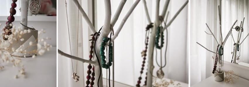 Diy joyero con rama de árbol y cemento4