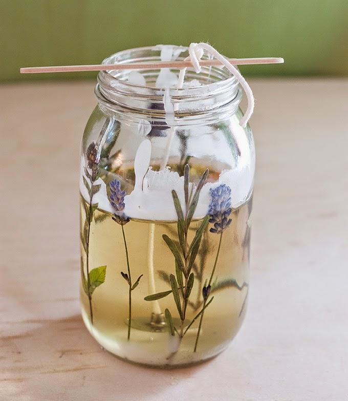 Diy velas aromáticas de lavanda en botes de cristal5