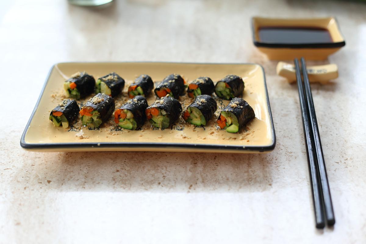 Makis de verduras con gomasio