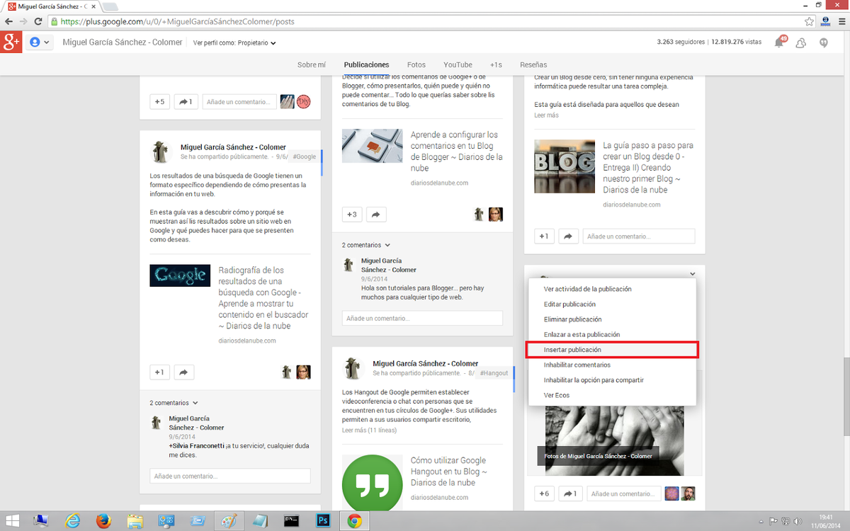 Selección de publicaicón a embeber