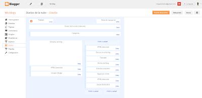 Pantalla de diseño en Blogger