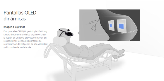 visualización hmz-t3 de la página de Sony