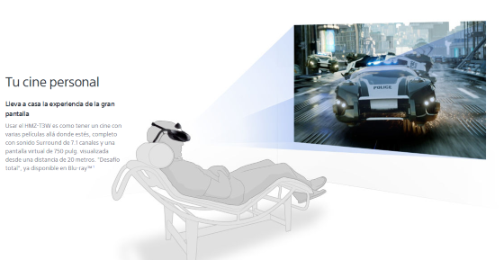 Ejemplo HMZ-T3 de la página de Sony.