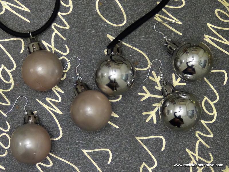 Bisutería reutilizando decoraciones navideñas. Pendientes, colgantes, collares y llaveros