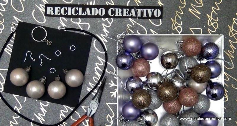 Bisutería reutilizando decoraciones navideñas. Pendientes, colgantes, collares y llaveros