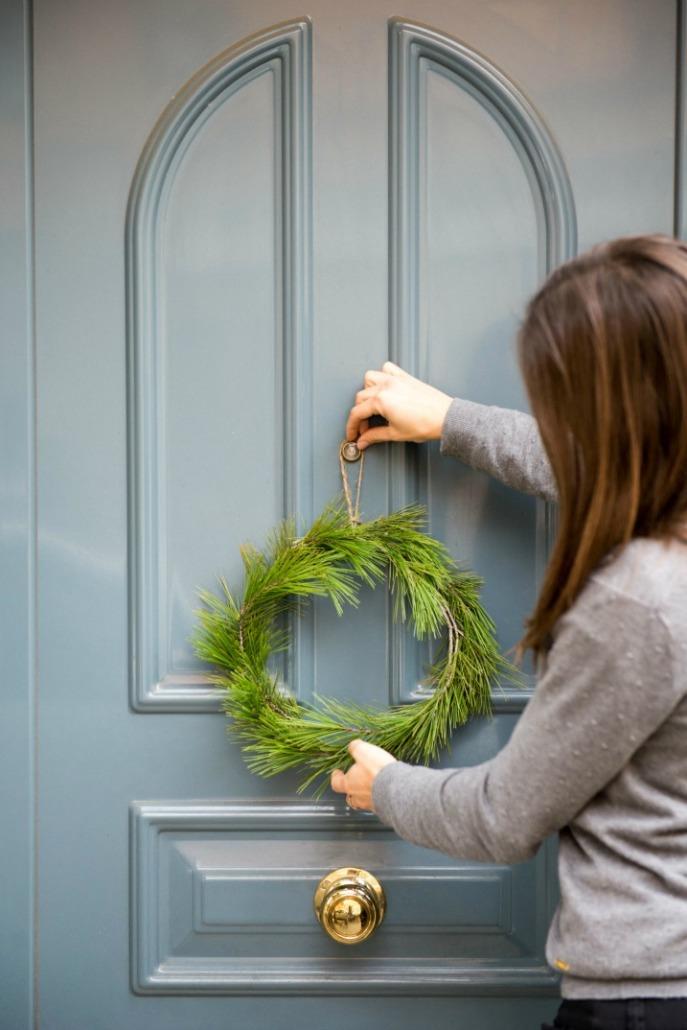 corona de navidad de pino