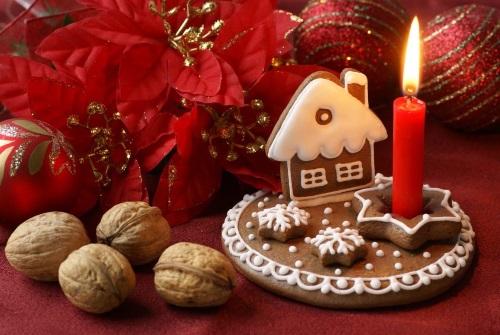 portavelas navideño con galleta