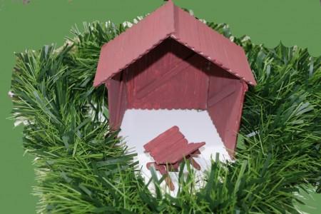 Pesebre y cuna hecha con palitos de helados