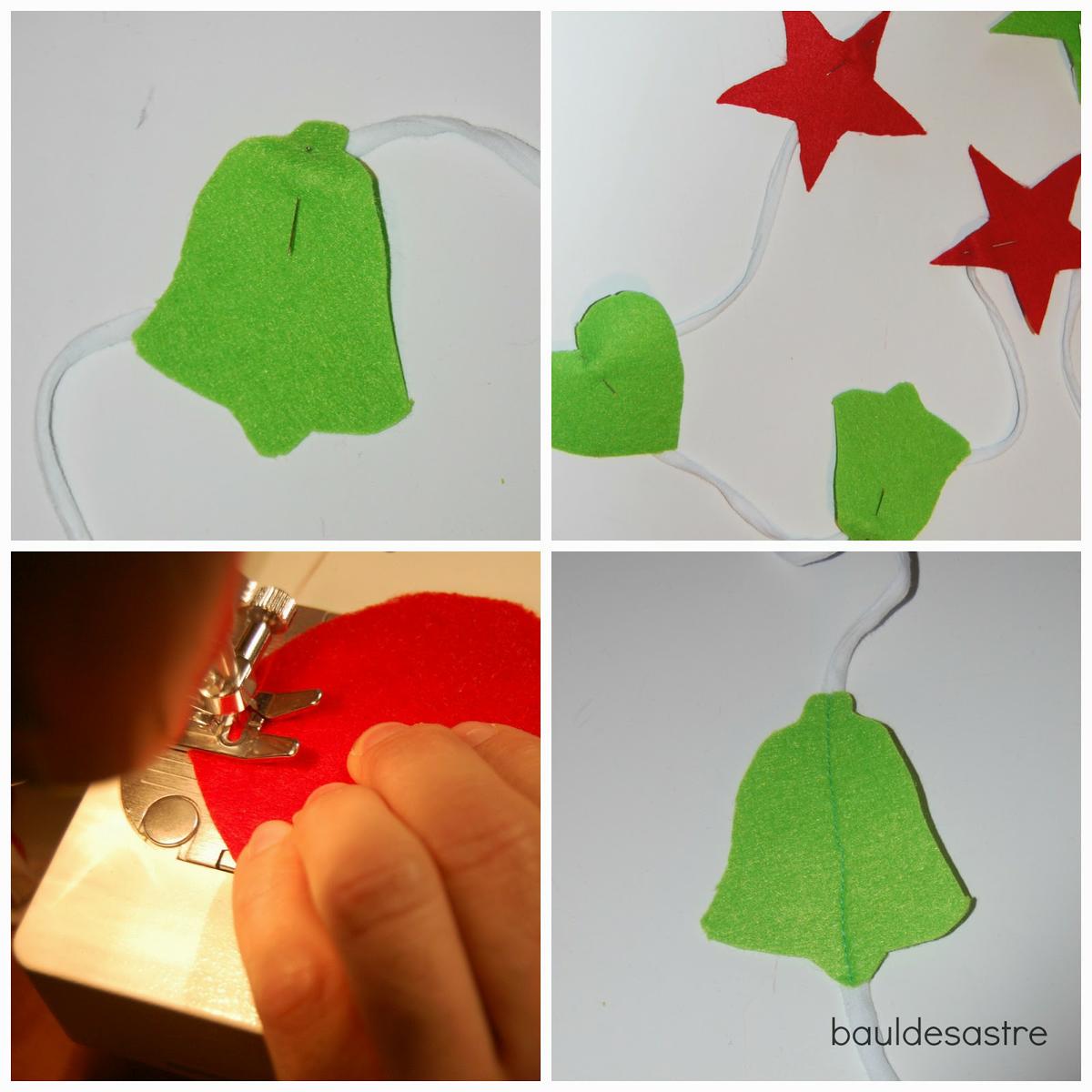 guirnalda de Navidad con fieltro, bauldesastre