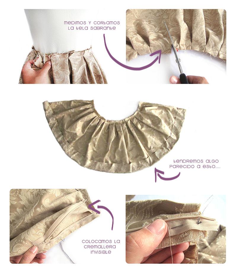 falda brocada DIY 4 Cómo hacer una falda brocada sin patrón DIY 