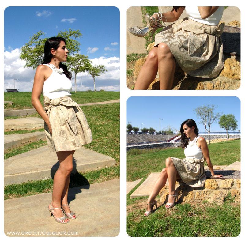 falda brocada DIY 2 Cómo hacer una falda brocada sin patrón DIY 