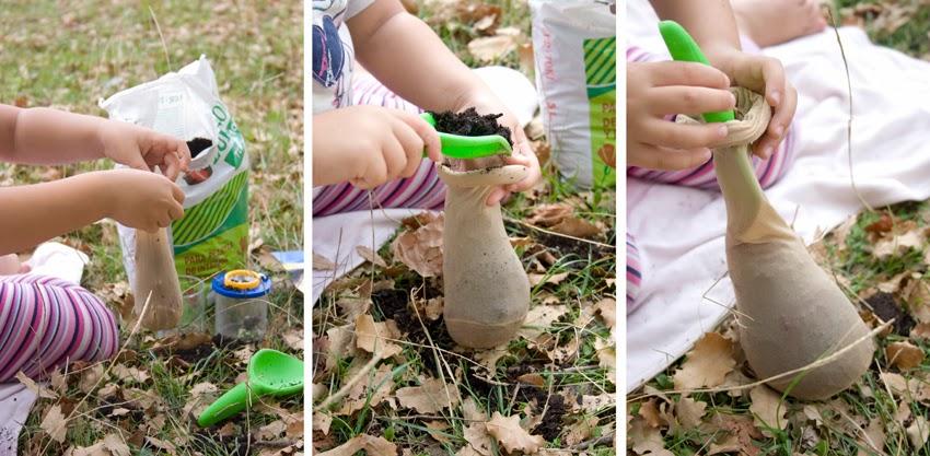 Manualidad y cuento el señor Hortiga hecho con tierra y semillas en media9