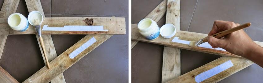 Diy estrella con madera de palet_ letras transfer con gel medium