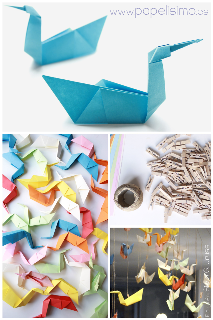 pajaro de papel movil grulla origami paraguas 1