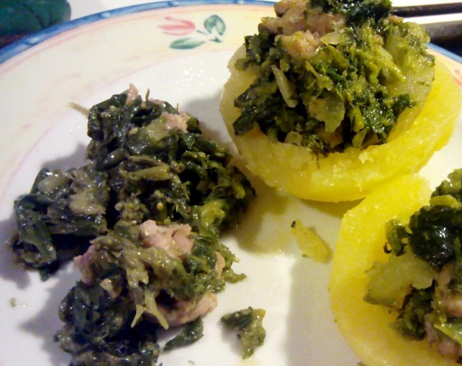 patatas rellenas de brócoli y longanizas