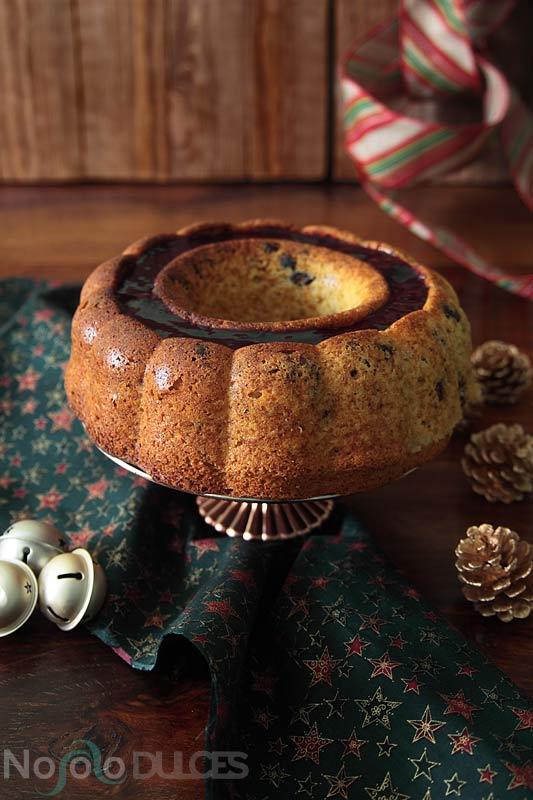 No solo dulces - bizcocho frutos rojos escarchados sin leche para navidad