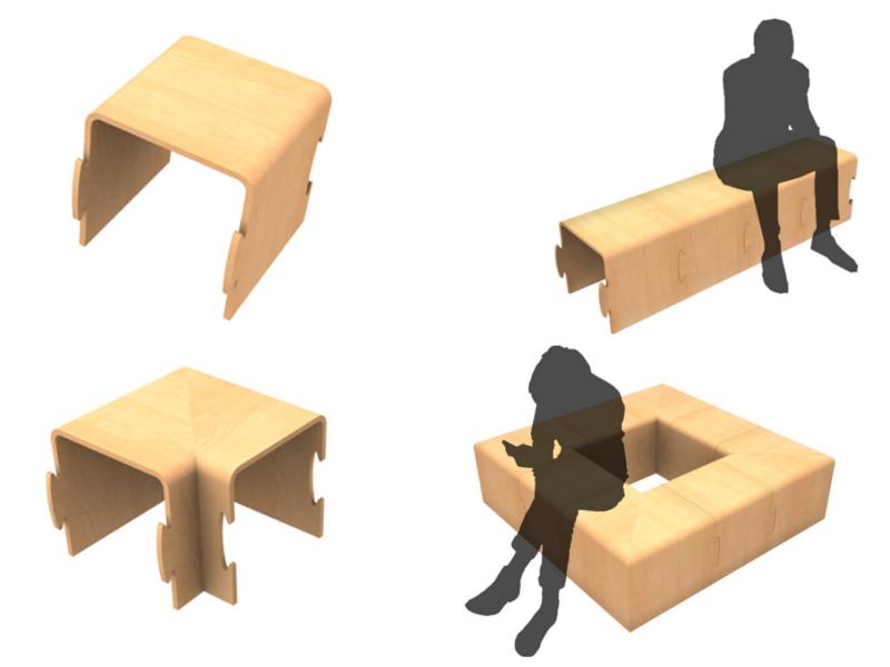 diseño de muebles - Link-up asiento modular