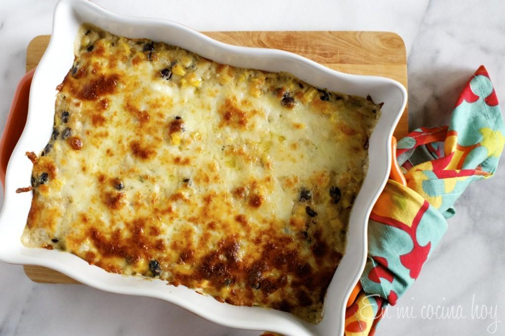 dip de porotos y choclo