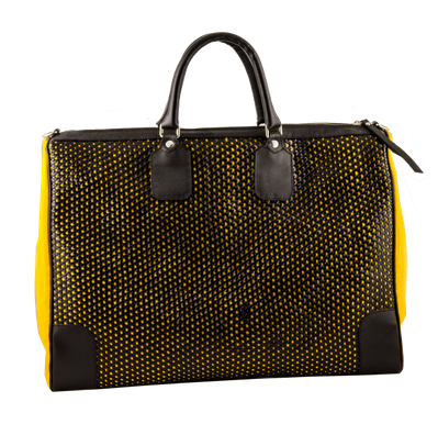bolso de viaje amarillo y negro de mar flores