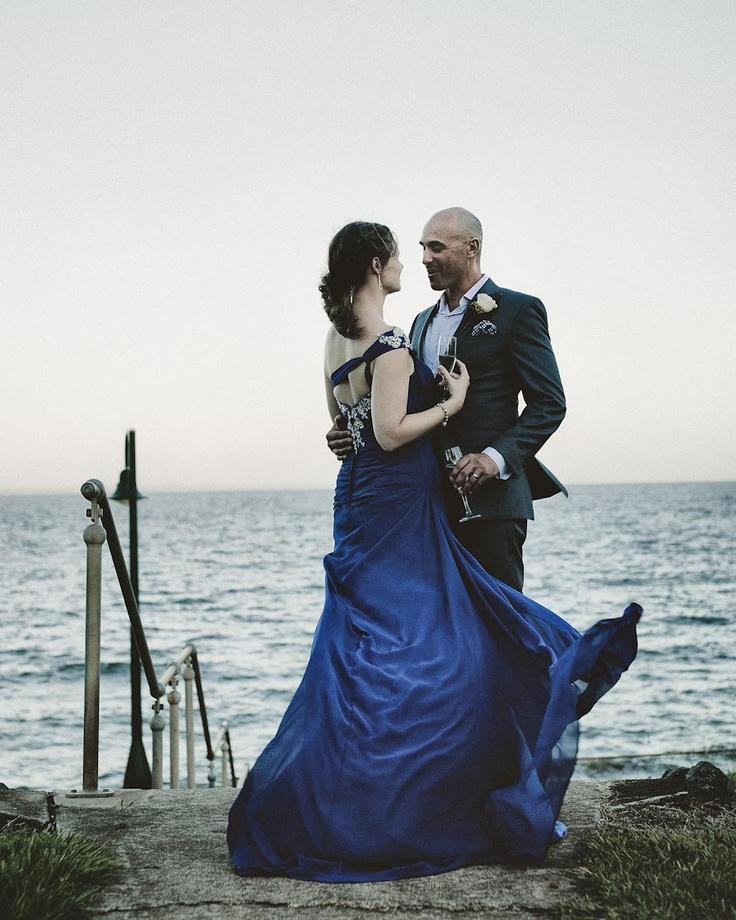 Novia vestida de azul