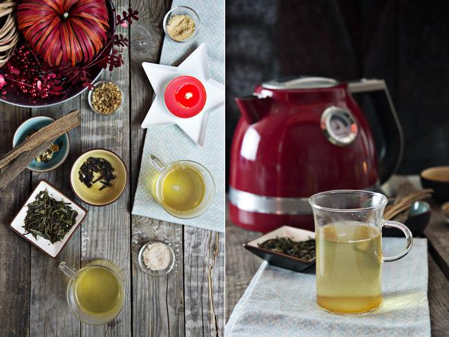 te verde de navidad collage Té verde de Navidad 