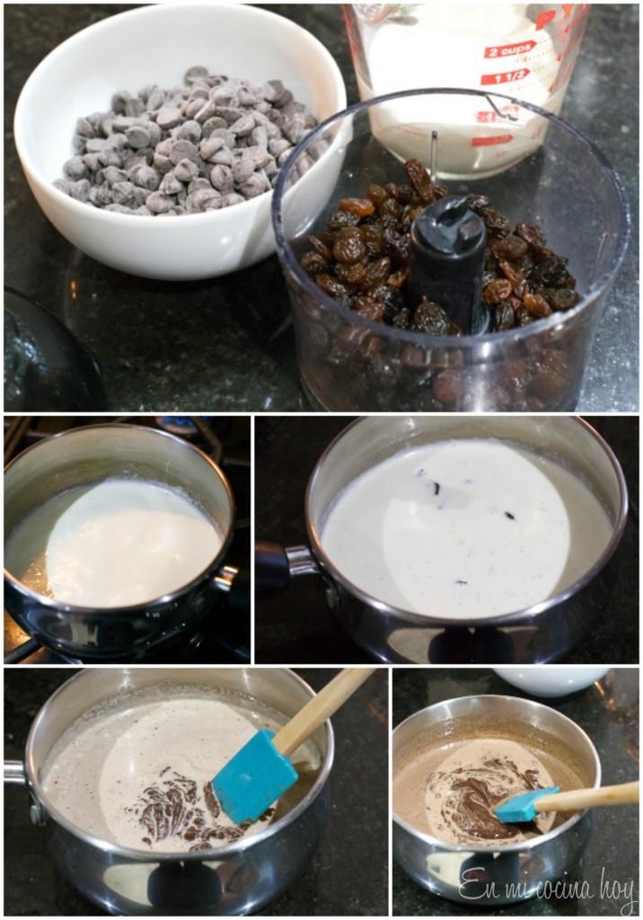 Trufas de pasas al ron, paso a paso