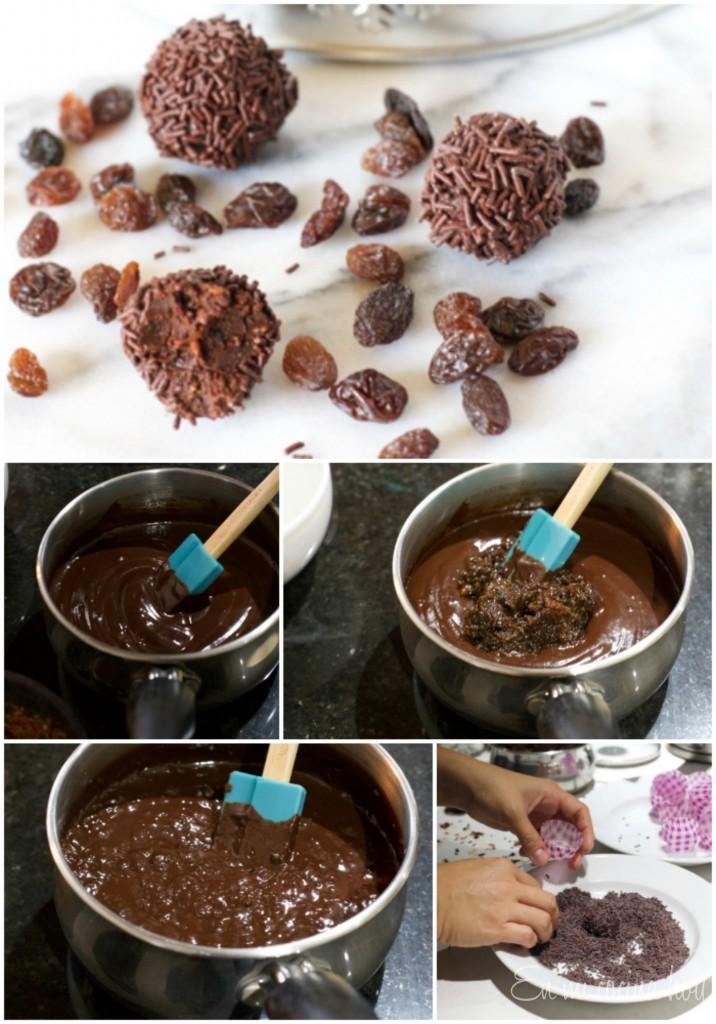 Bombones de pasas al ron 