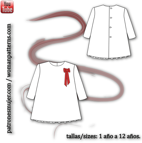 vestido trapecio con manga-patronesmujer