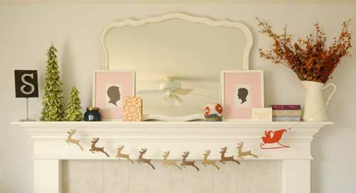 guirnalda de papel con forma de renos y papá noel 2